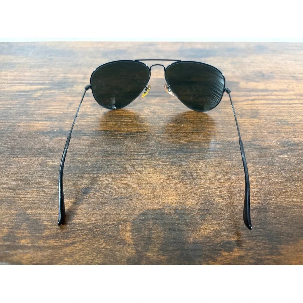 Ray-Ban RB3025 Aviator Large Metal Sunglasses Black Frame Green Lens L2823 58mm